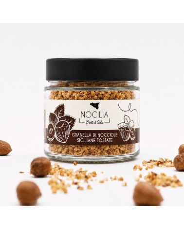 Nocilia | Granella di Nocciole Siciliane Tostate | Vasetto con tappo a vite gr 100