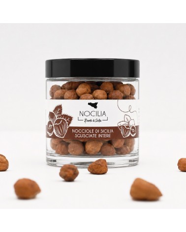 Hele gepelde Siciliaanse hazelnoten | Pot van 100 g